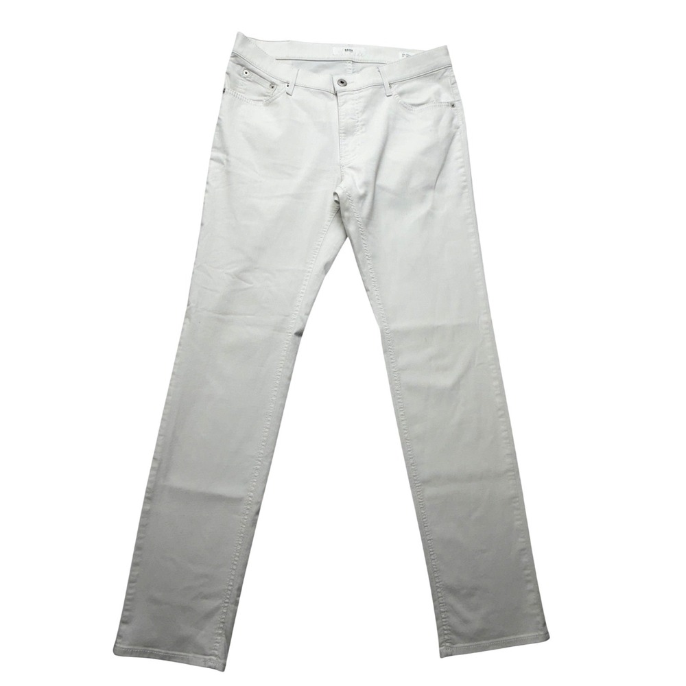 Brax Jeans Mens 35x28 White Chuck Hi-Flex Slim Straight Stretch Denim Pants